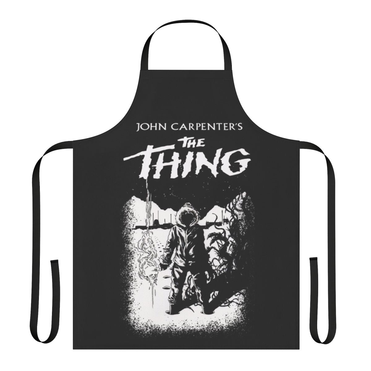 Apron with a retro design inspired by the 1982 horror movie "The Thing"