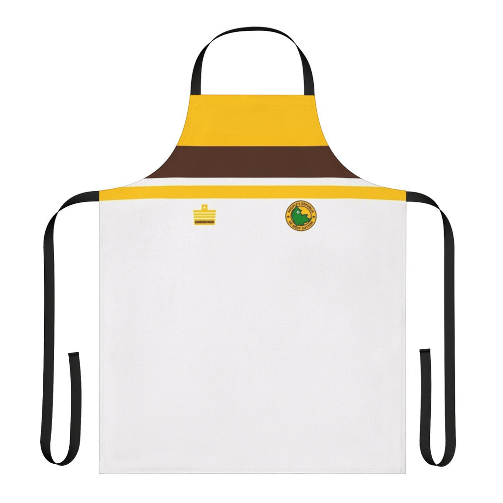 Vintage-style apron featuring the colors and logo of Sutton United Football Club from 1982