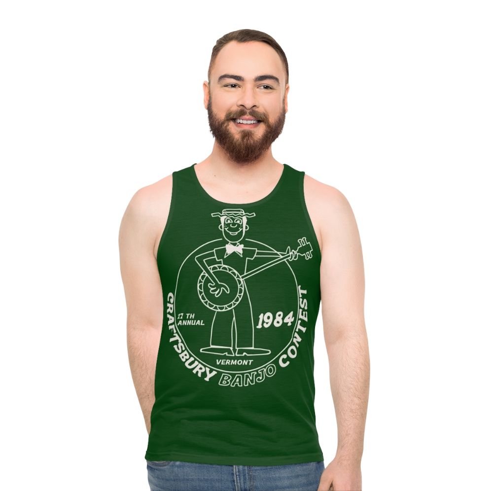 Retro 1984 Craftsbury Banjo Contest Unisex Tank Top
