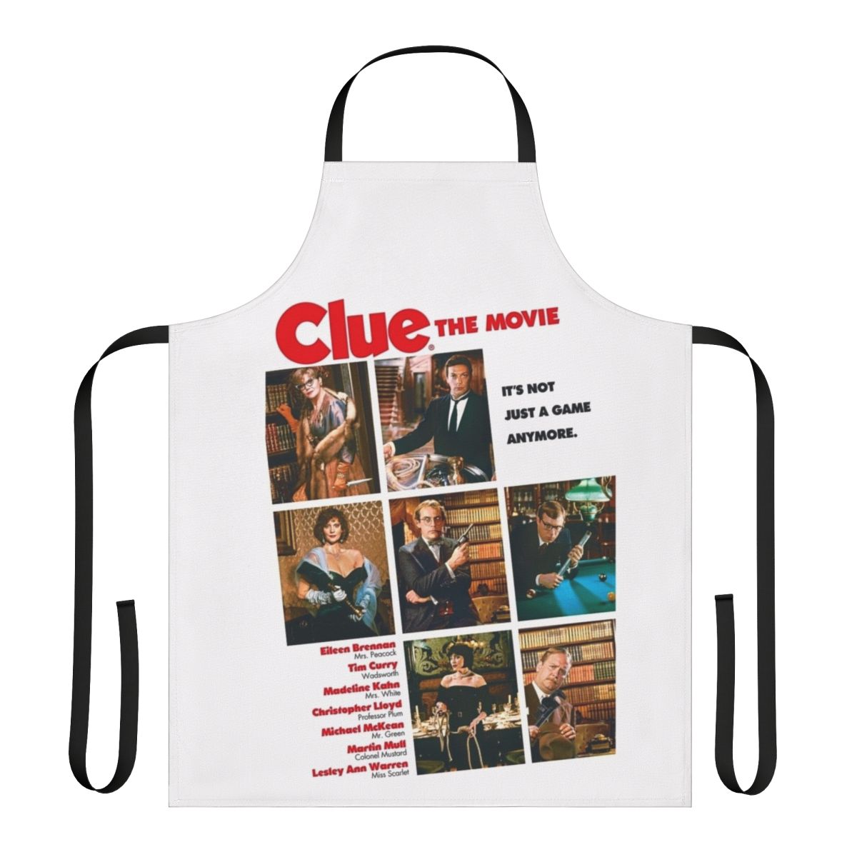 Vintage-style apron featuring the movie poster for the 1985 film Clue