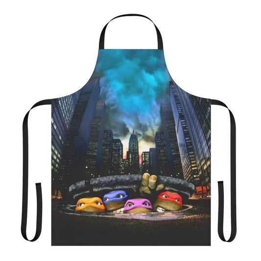 Retro-style apron featuring the Teenage Mutant Ninja Turtles from the 1990s