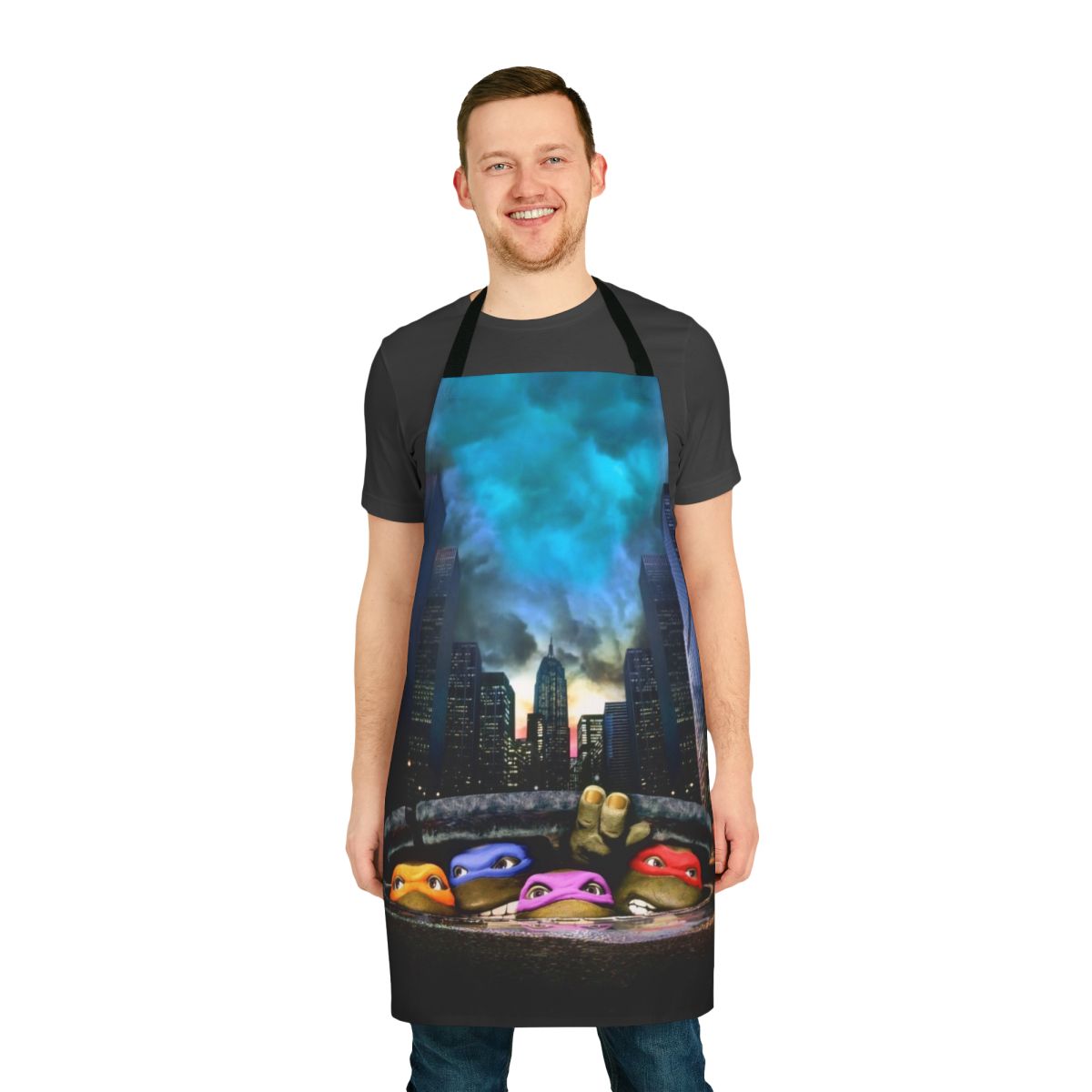 Retro-style apron featuring the Teenage Mutant Ninja Turtles from the 1990s