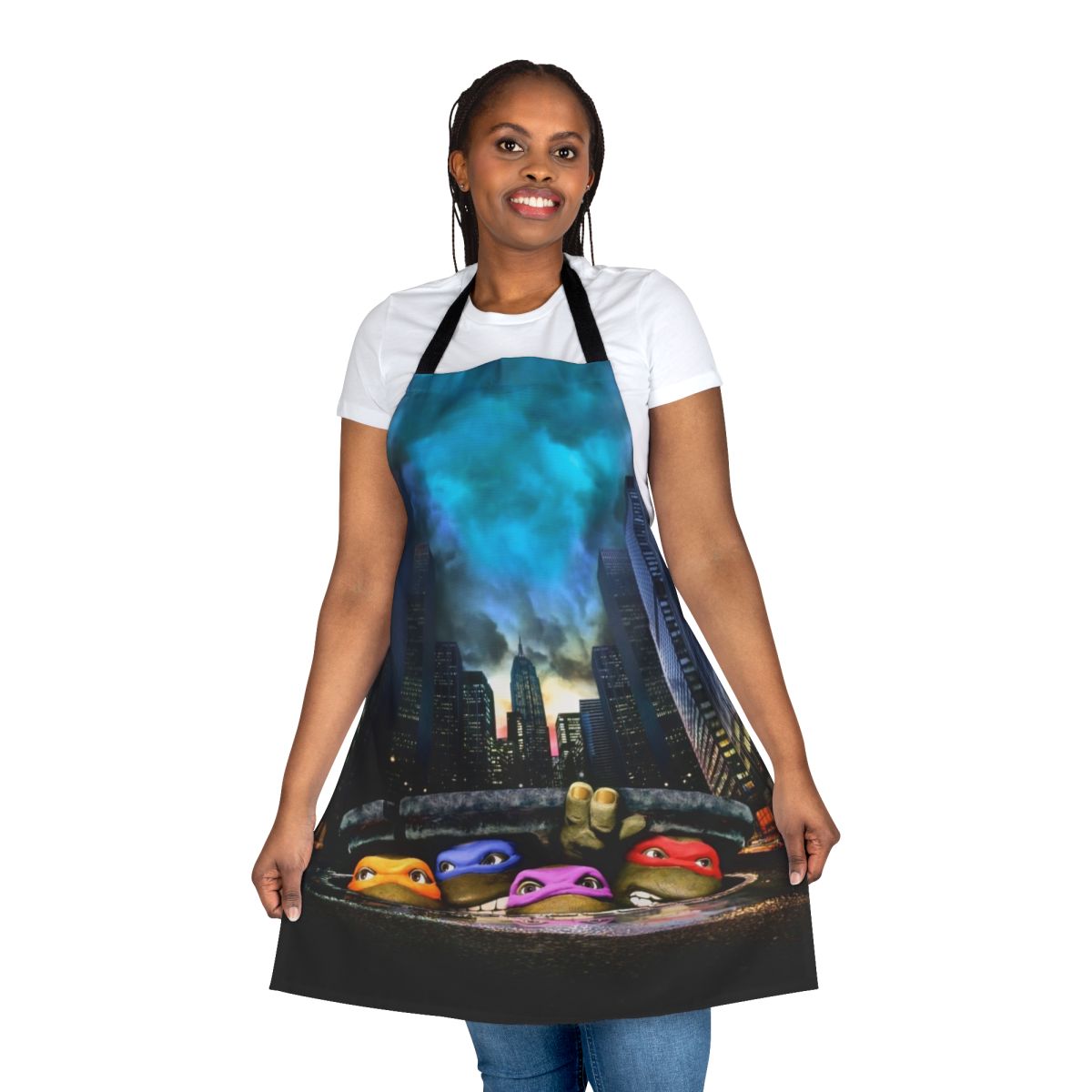 Retro-style apron featuring the Teenage Mutant Ninja Turtles from the 1990s