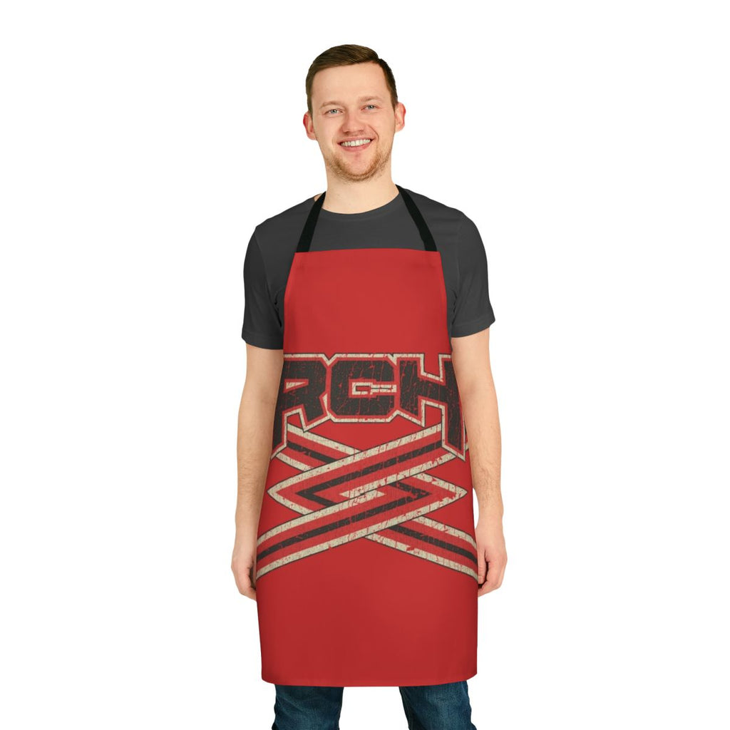 Rancho Carne High 2000s cheerleader-themed apron
