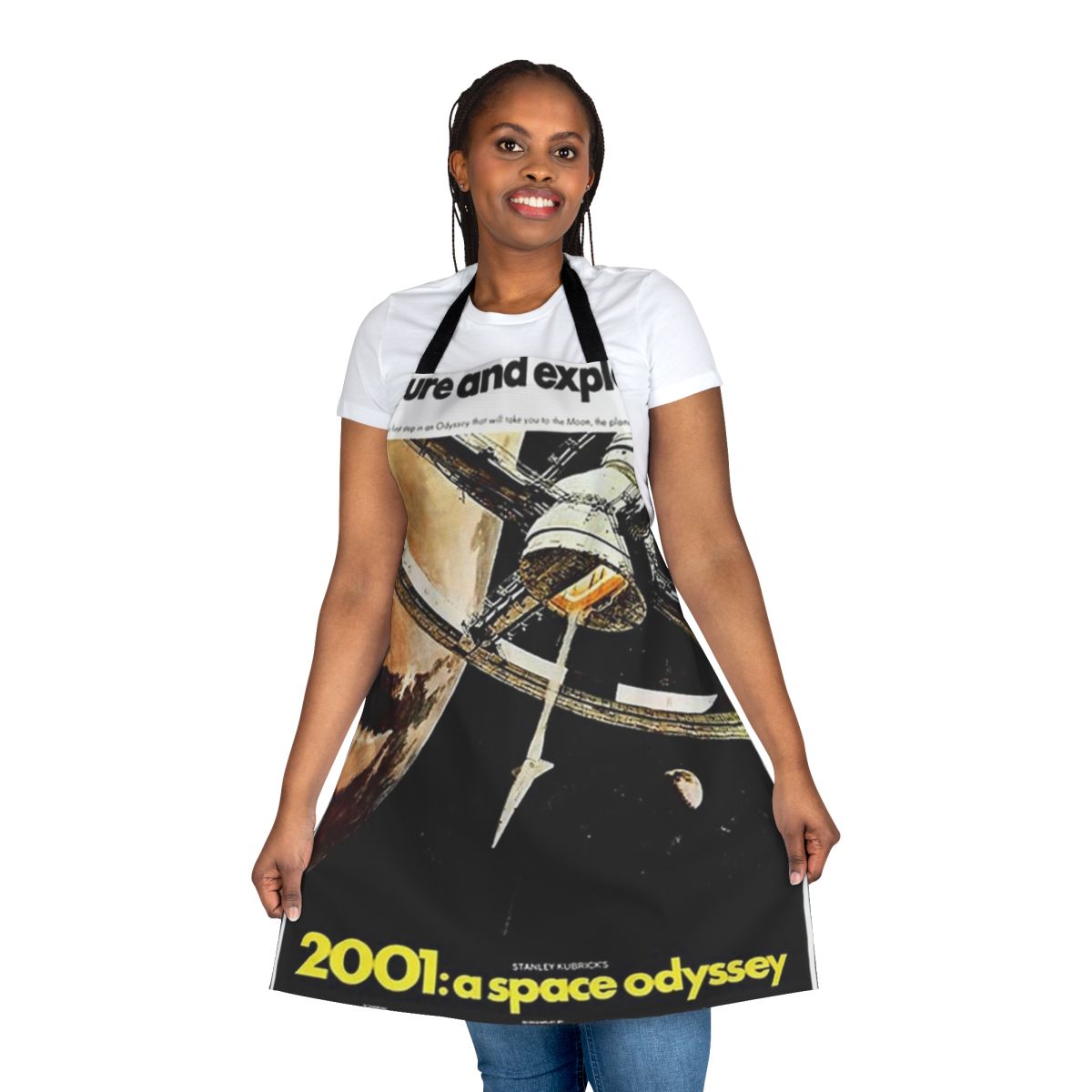 Vintage-inspired apron with 2001: A Space Odyssey movie artwork