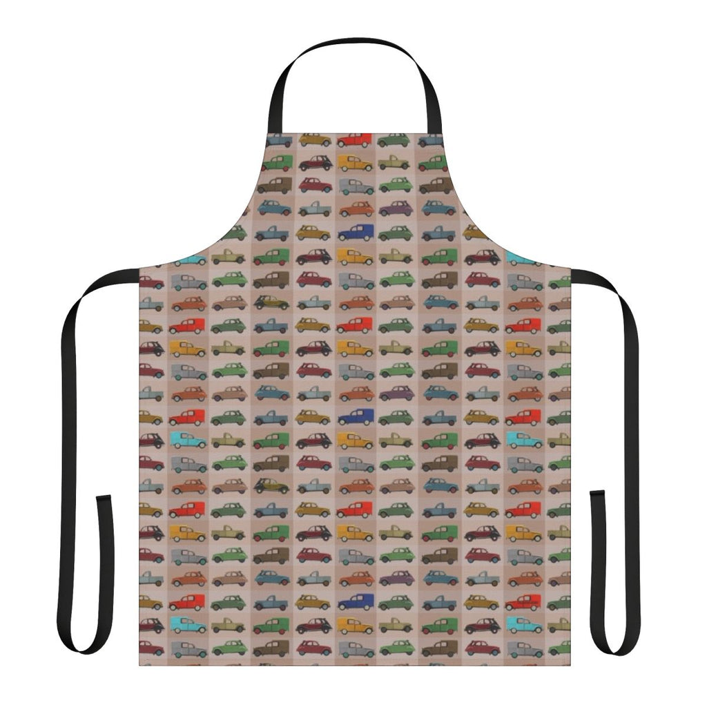 Apron featuring a repeating pattern of the classic Citroën 2CV car