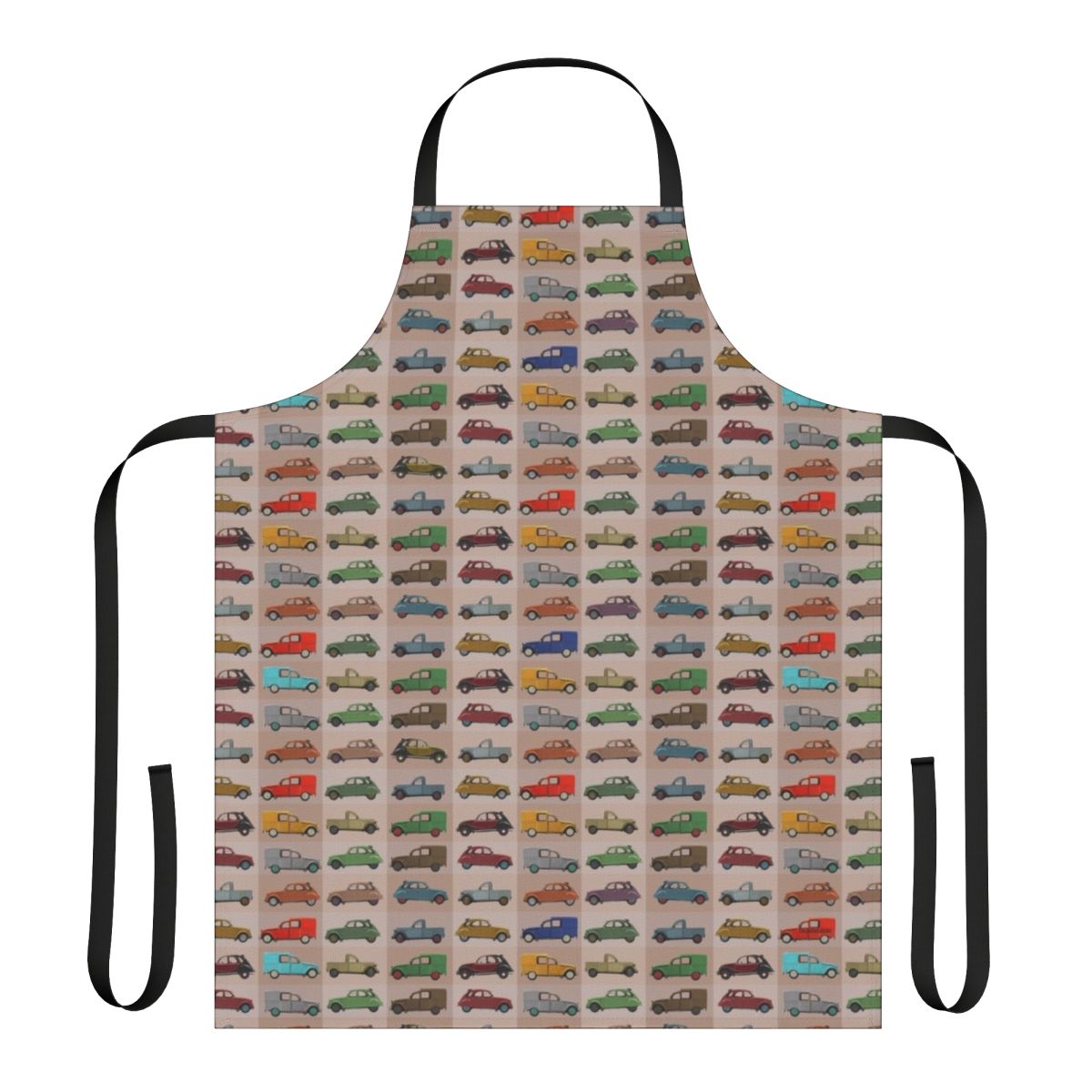 Apron featuring a repeating pattern of the classic Citroën 2CV car
