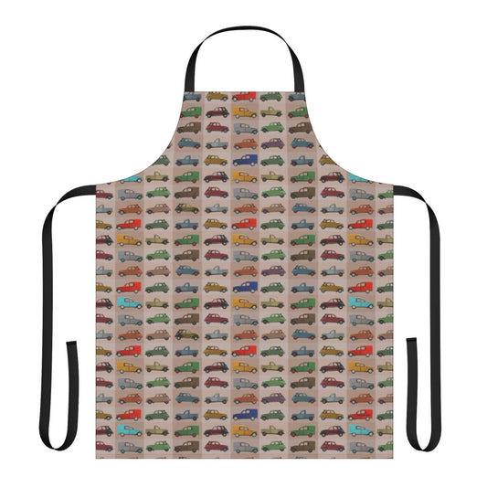 Apron featuring a repeating pattern of the classic Citroën 2CV car