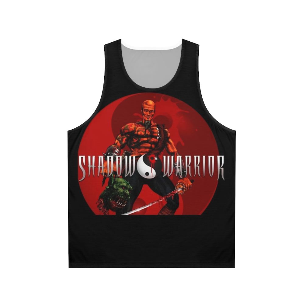 Retro 3D gaming unisex tank top featuring Shadow Warrior