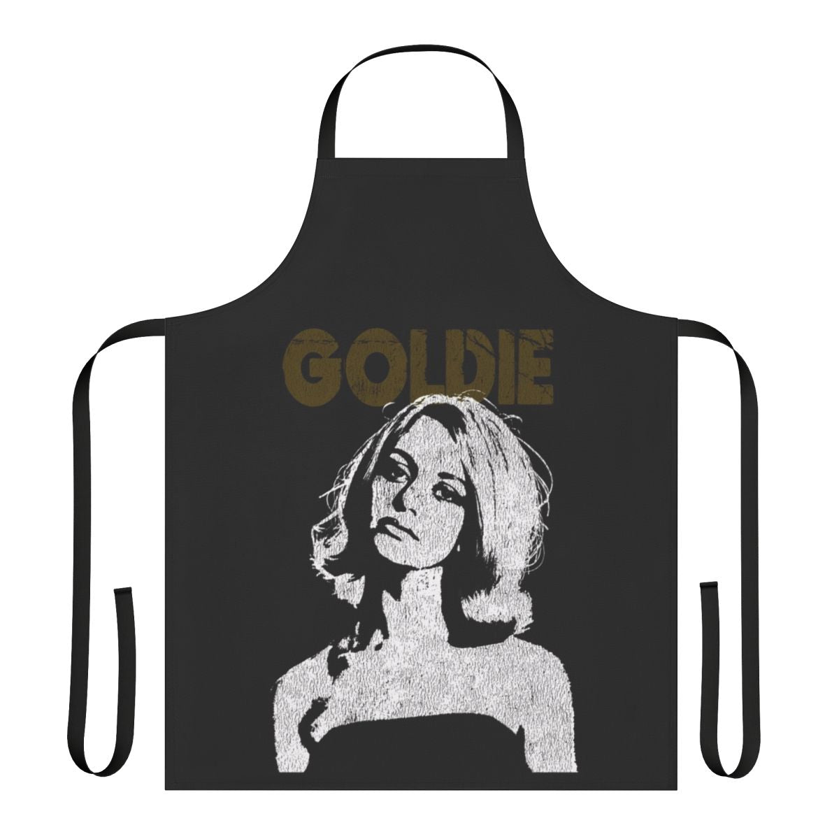A colorful, retro-inspired apron featuring a playful polka dot pattern