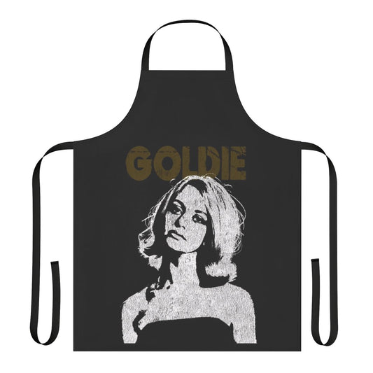 A colorful, retro-inspired apron featuring a playful polka dot pattern