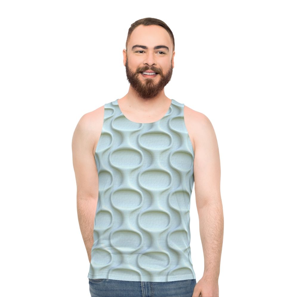 Retro 60s Mod White Unisex Tank Top