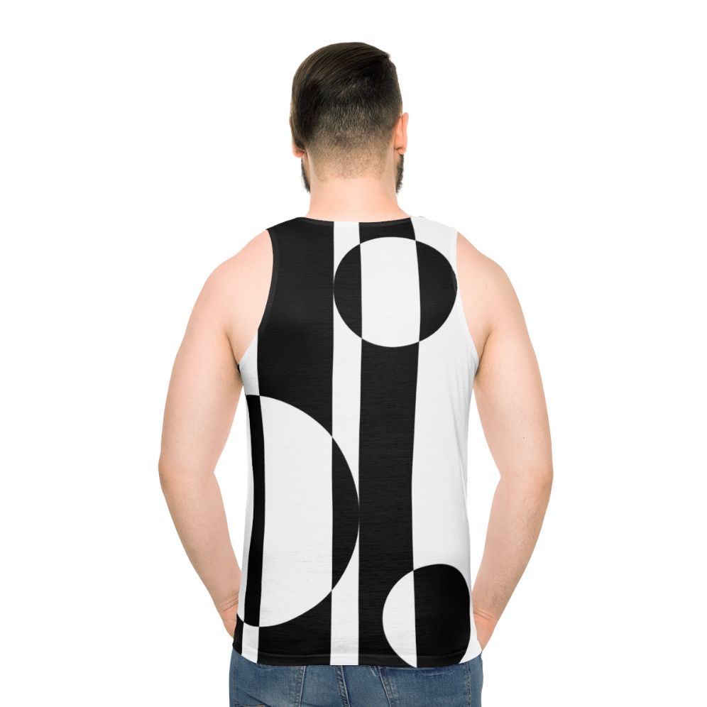 Retro 60s Op Art Black and White Unisex Tank Top