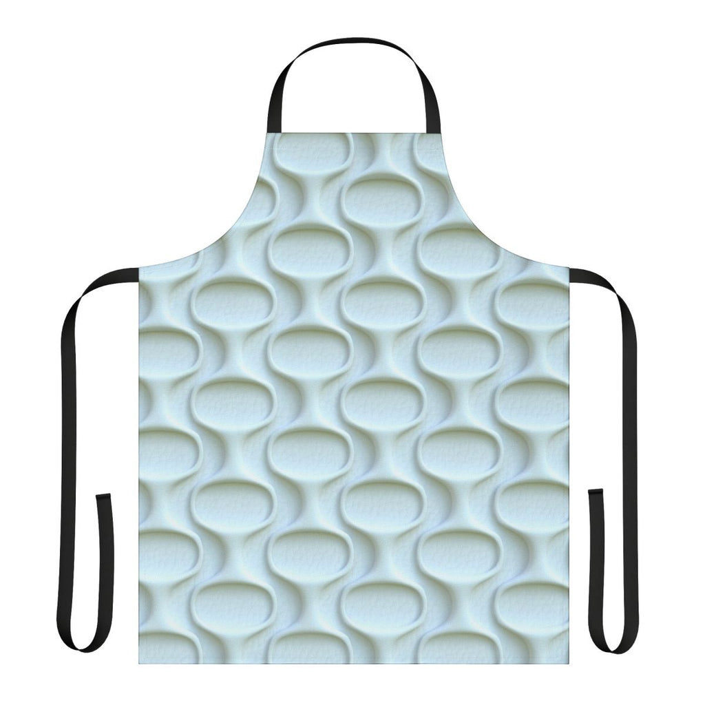 Vintage-inspired white apron with 1960s mod space age pattern
