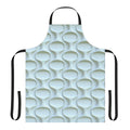 Vintage-inspired white apron with 1960s mod space age pattern