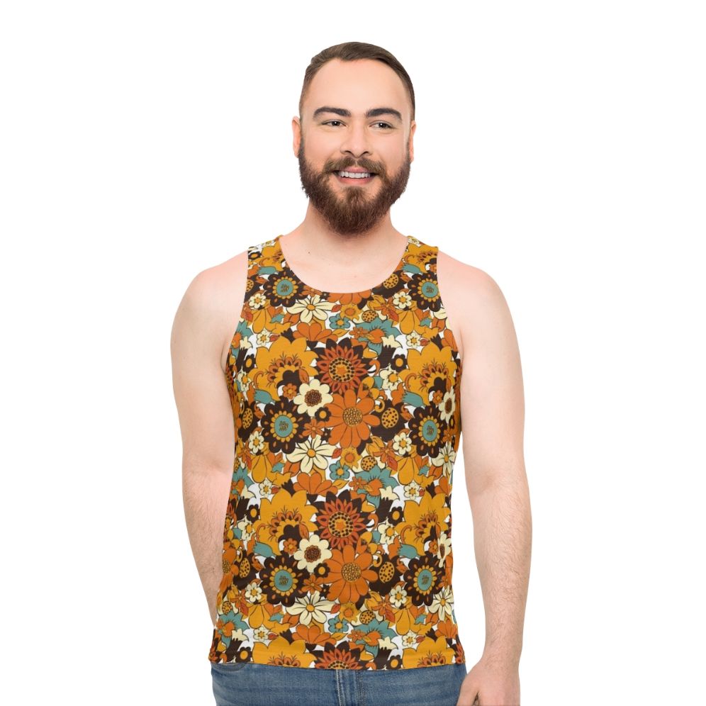 Retro 70s 60s Floral Psychedelic Unisex Tank Top