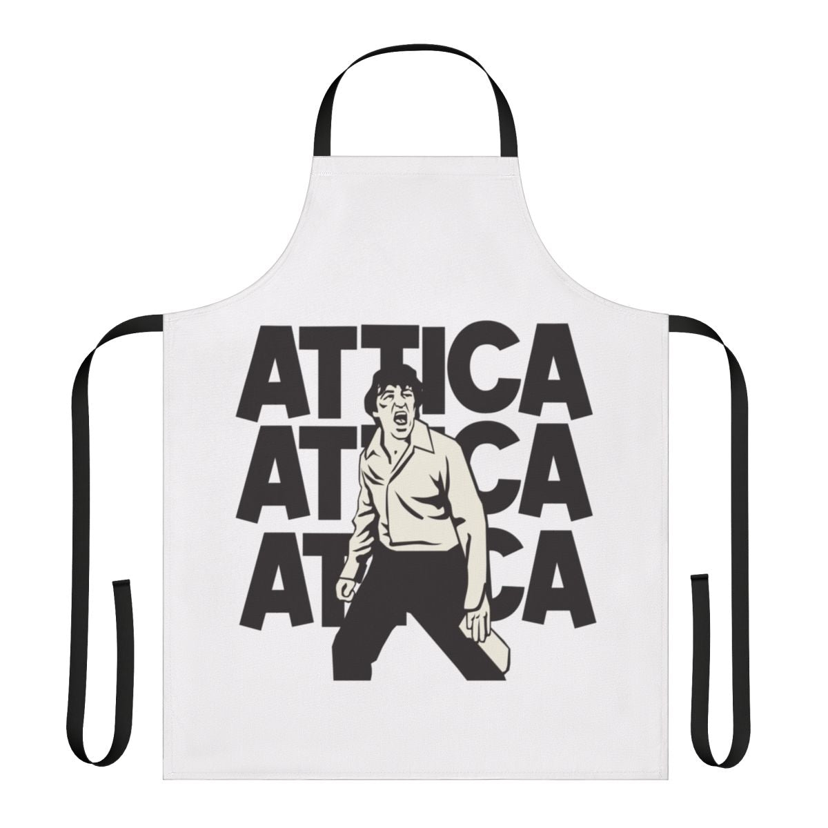 Retro 70s-style apron featuring a stylized design