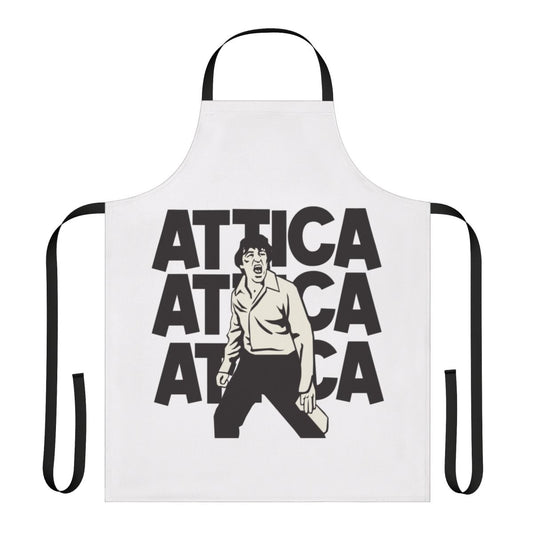 Retro 70s-style apron featuring a stylized design