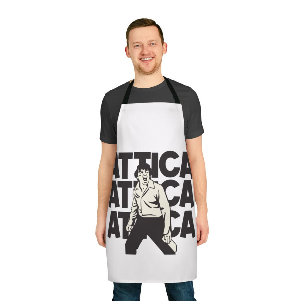 Retro 70s-style apron featuring a stylized design