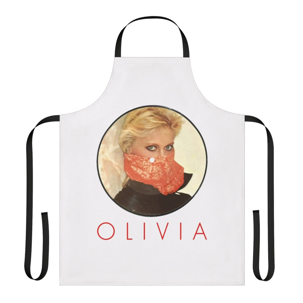 Retro-styled apron with Olivia Newton-John inspired design