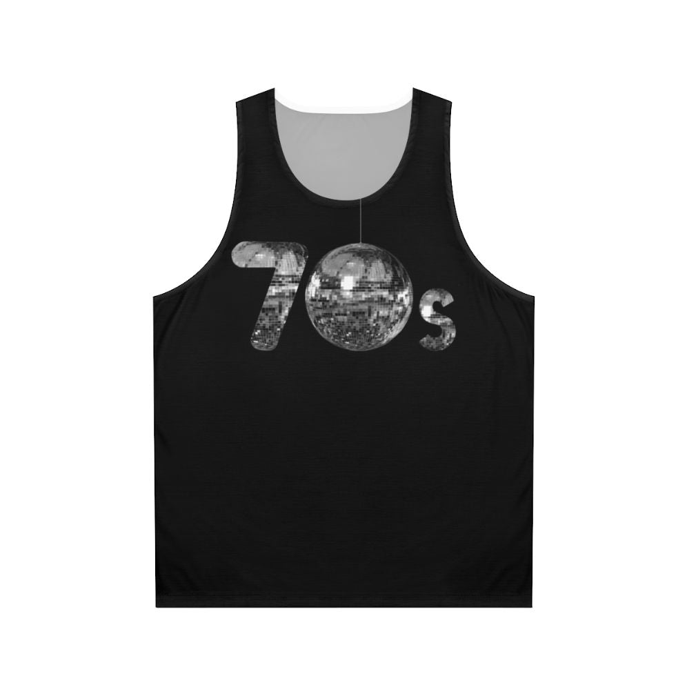 Retro 70s Disco Silver Unisex Tank Top