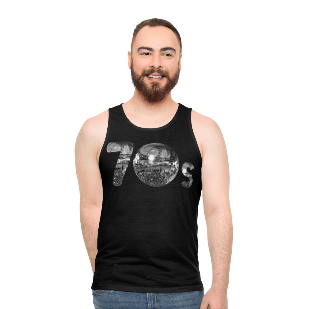 Retro 70s Disco Silver Unisex Tank Top