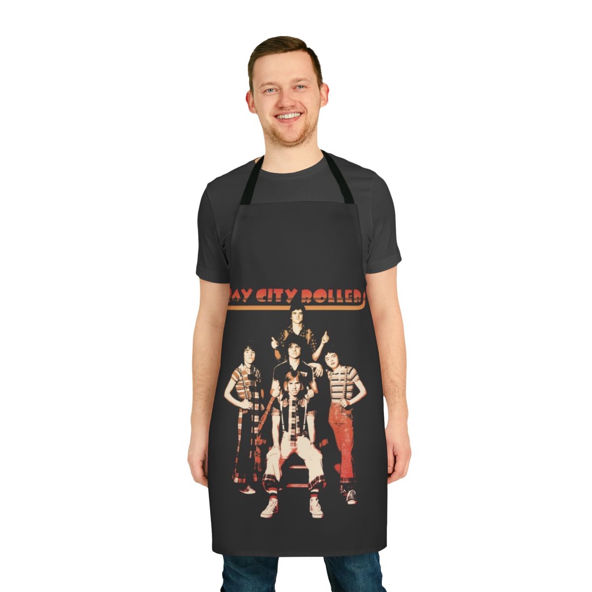 Stylish apron featuring the iconic Bay City Rollers logo and design