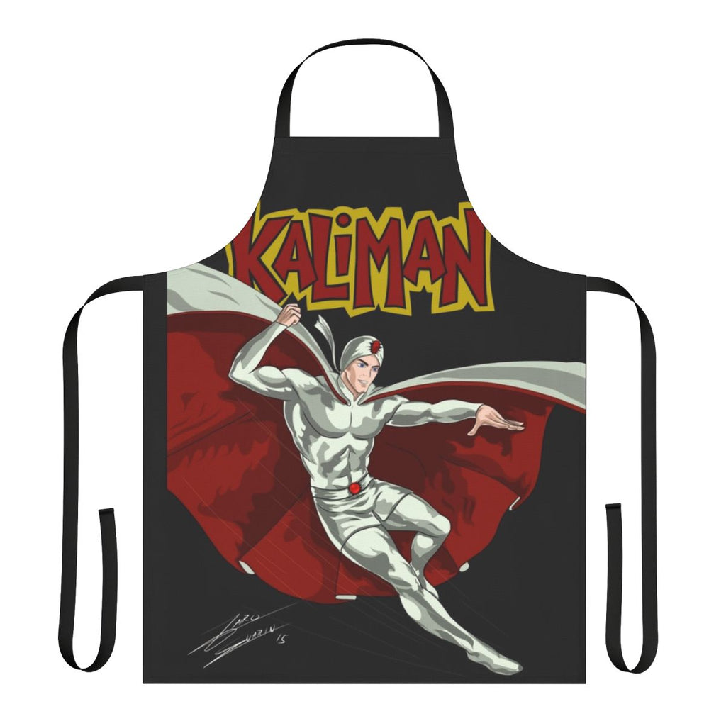 Retro 70s Kaliman superhero comic-style apron