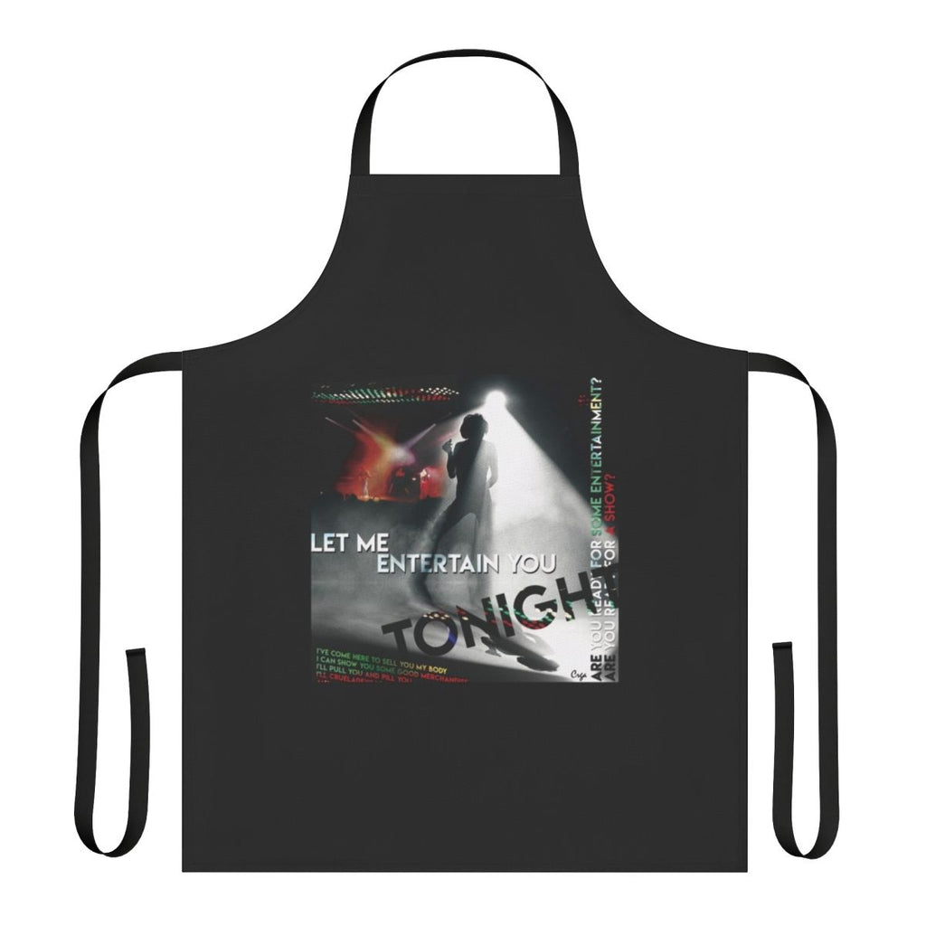 Retro 70s music lyrics apron for entertaining