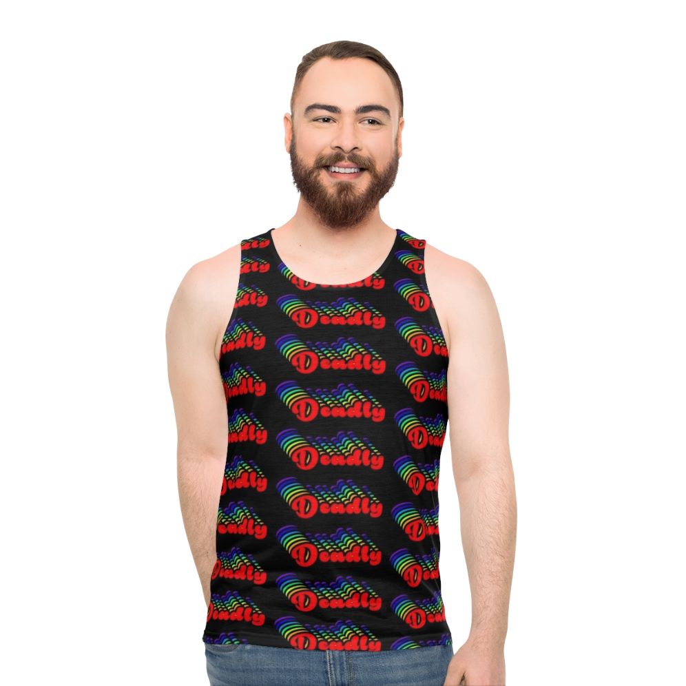 Retro 70s rainbow unisex tank top