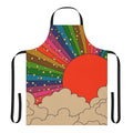 Colorful retro 70s tie-dye rainbow pattern apron