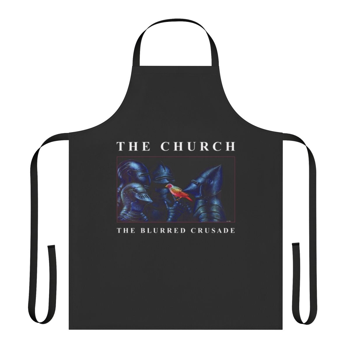Retro apron featuring the cover art of The Church's album "The Blurred Crusade"
