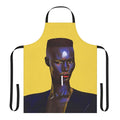 Retro-style apron featuring the iconic Grace Jones, a legendary Jamaican singer, musician, model, and actress.