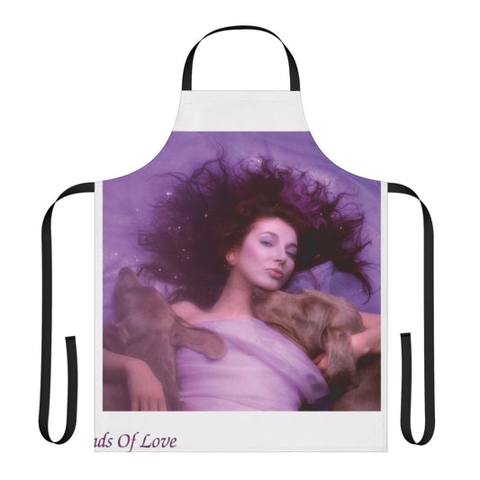 Retro 80s-themed apron with Stranger Things and Kate Bush references