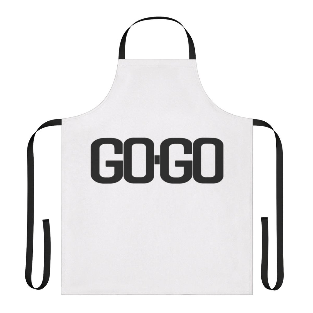 Retro 80s-style apron with bold pop art graphics and vibrant colors