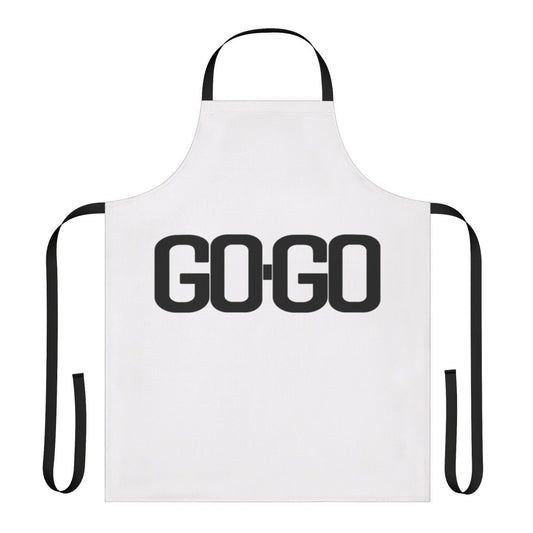 Retro 80s-style apron with bold pop art graphics and vibrant colors