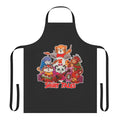 Retro 80s band tribute apron featuring classic cartoon characters