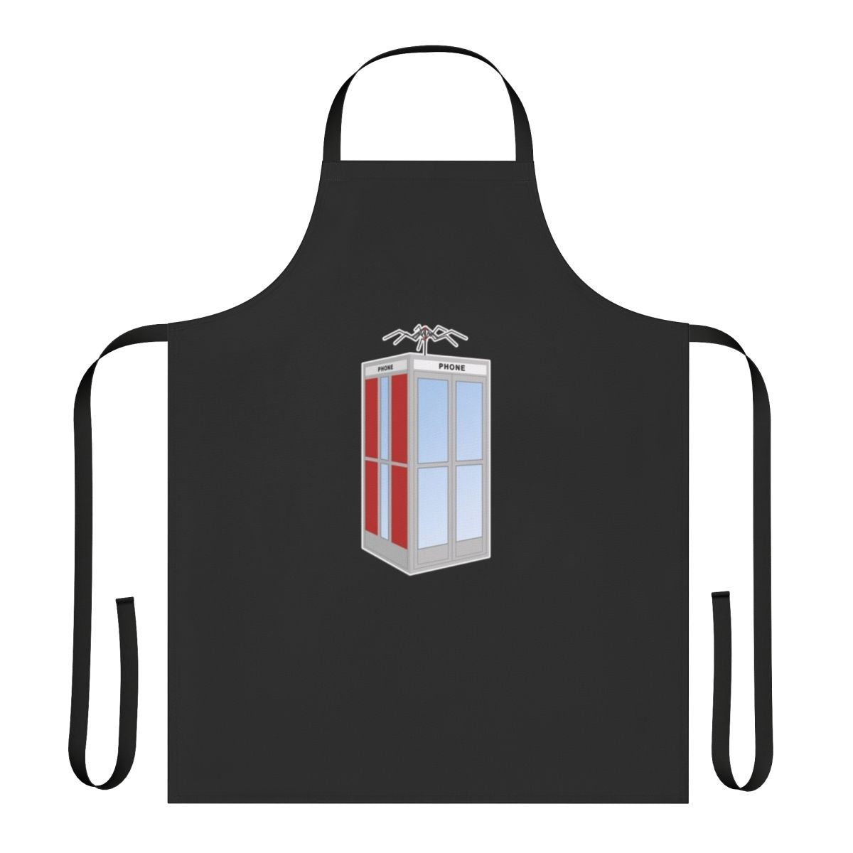 Stylish apron featuring the iconic phone booth from the 80s film Bill and Ted's Excellent Adventure