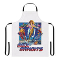 Retro 80s-style apron with BMX bike and racing imagery