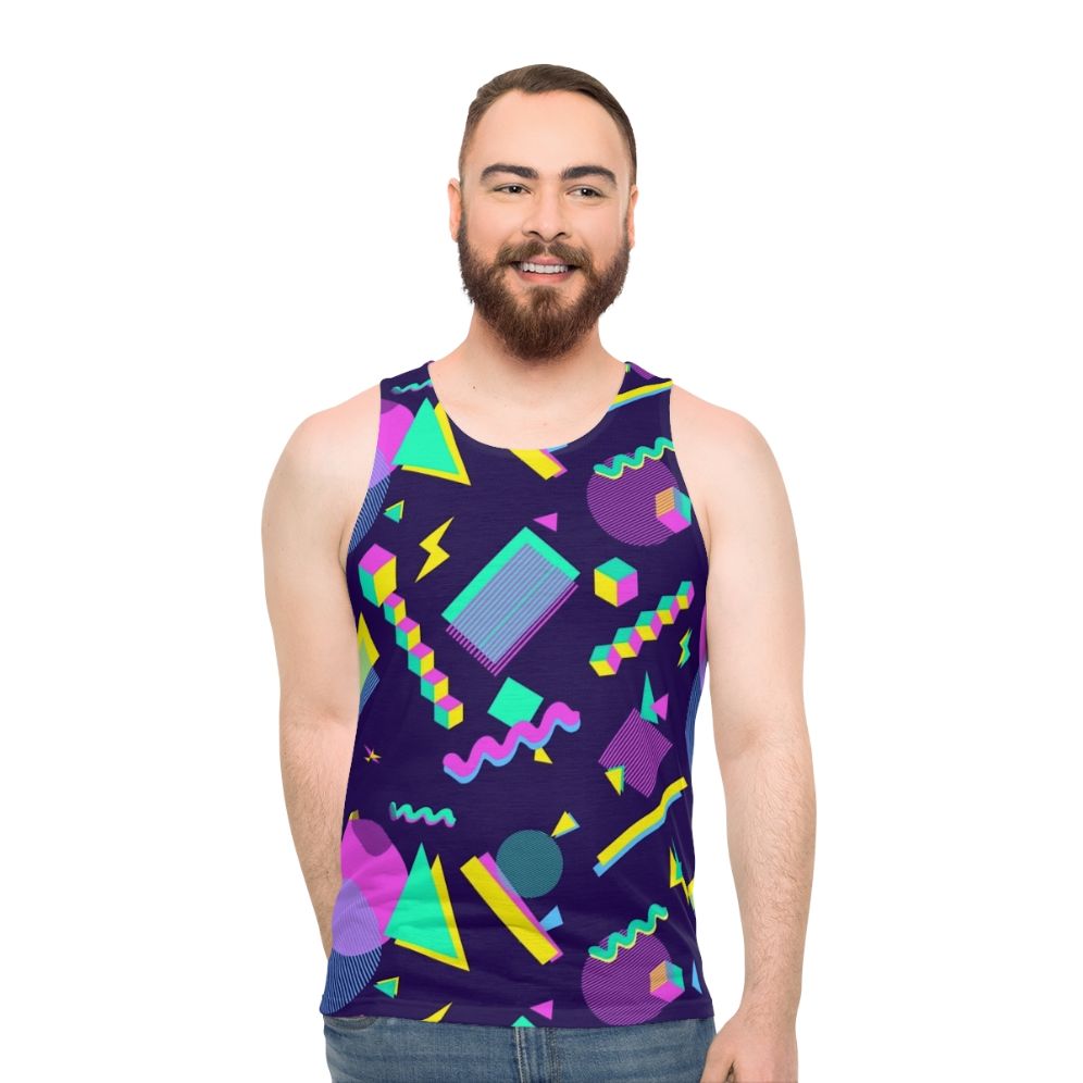 Retro 80s bowling alley vaporwave unisex tank top