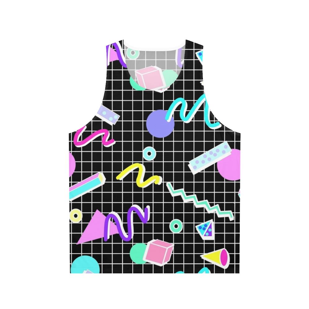Retro 80s grid design unisex tank top