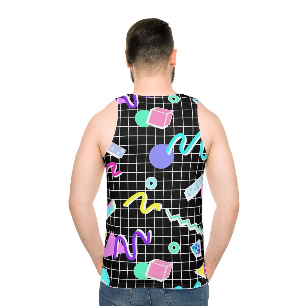Retro 80s grid design unisex tank top