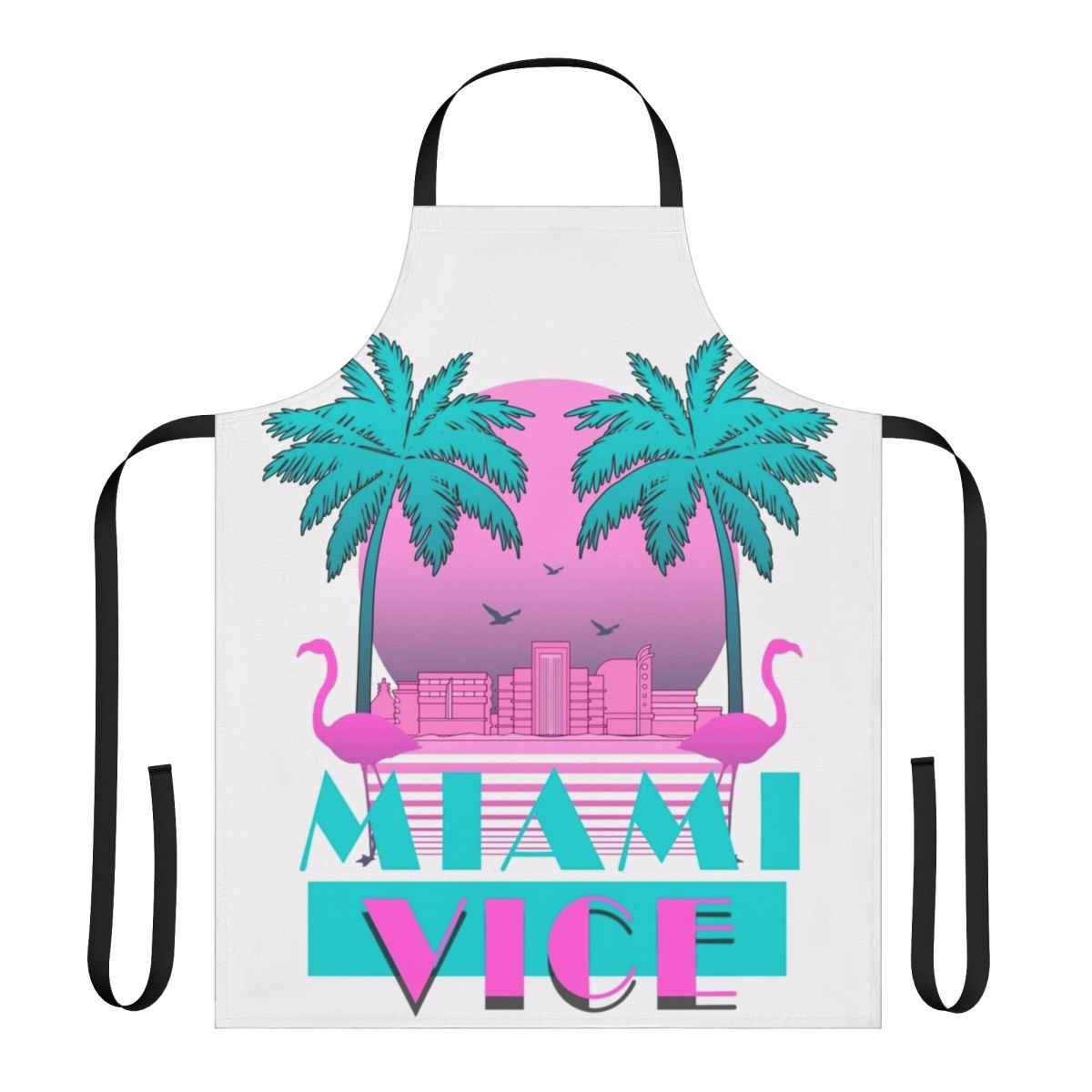 Retro 80s apron with Miami Vice inspired design