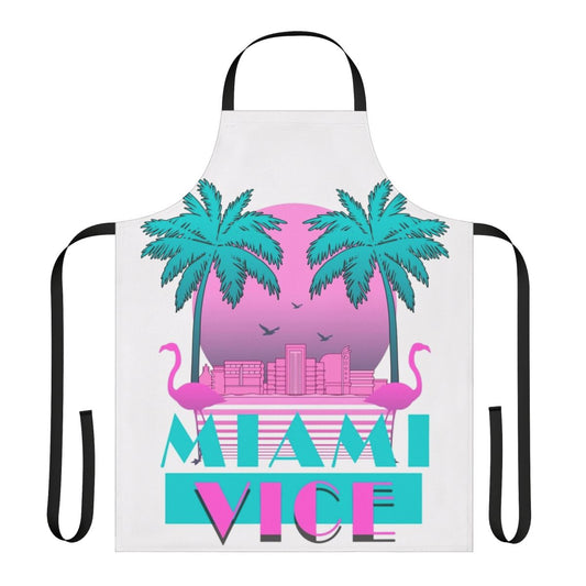 Retro 80s apron with Miami Vice inspired design