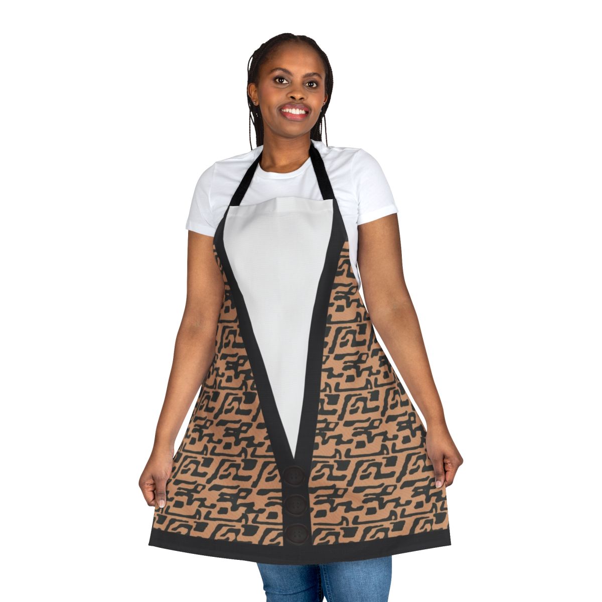 Retro-style apron with Ferris Bueller inspired design