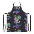 Retro 80s Frog Themed Apron with Pastel Colors and Rad Graphics