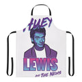 Retro 80s inspired apron featuring a vector portrait of Huey Lewis of Huey Lewis and the News
