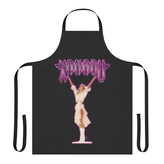 Retro 80s inspired apron featuring Olivia Newton-John's iconic Xanadu character