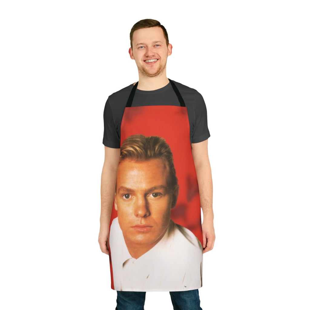 Retro 80s style apron featuring Jason Donovan's "Ten Good Reasons" album artwork
