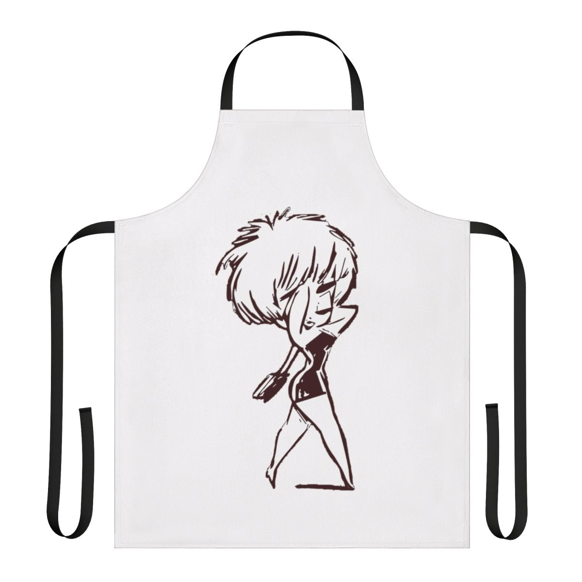 Retro 80s-style apron featuring Madonna's "Who's That Girl" design